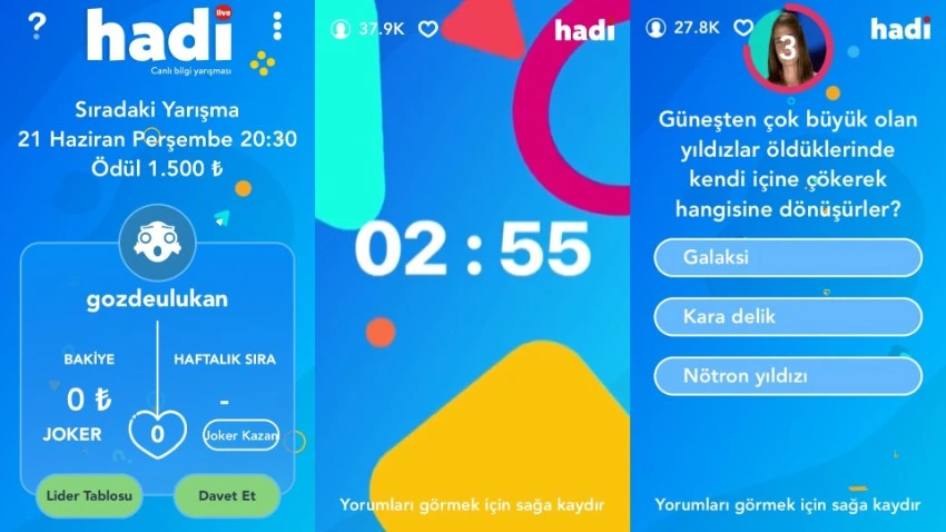 HADİ 1 Aralık 20:30 İPUCU SORUSU? Biz Size Döneriz filmi Başrol Karakterleri Adı Nedir?